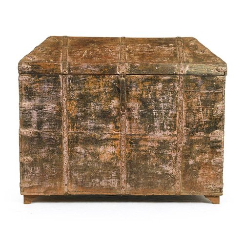 Antique wooden storage chest deals
