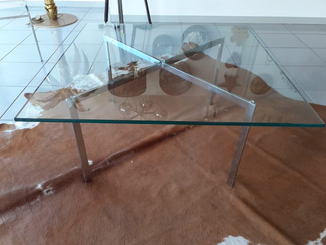 Vintage Coffee Table By Ludwig Mies Van, Glass Coffee Table Art Van