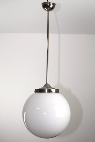 Scheermes statistieken helemaal Vintage Bauhaus Style Opaline Glass Globe Ceiling Lamp, 1950s for sale at  Pamono
