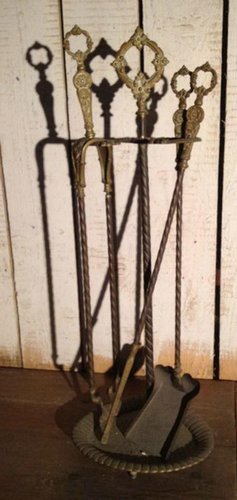 19th Century Brass Fire Place Tools for sale at Pamono