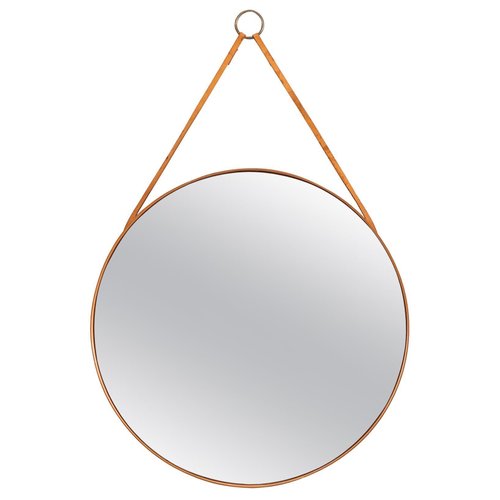 Round Mirror In Teak And Leather From Glasmäster Markaryd Sweden 1950s For At Pamono - Round Mirror With Leather Strap Nz Round Mirror In Teak And Leather From Glasmäster Markaryd Sweden 1950s For At Pamono - Round Mirror With Leather Strap Nz