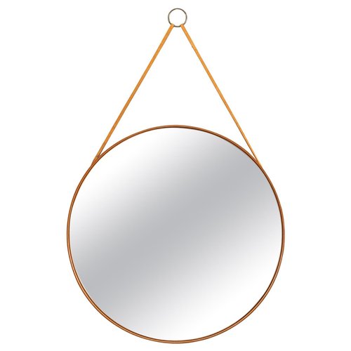 Round Mirror In Teak And Leather From Glasmäster Markaryd Sweden 1950s For At Pamono - Round Mirror With Leather Strap Nz Round Mirror In Teak And Leather From Glasmäster Markaryd Sweden 1950s For At Pamono - Round Mirror With Leather Strap Nz