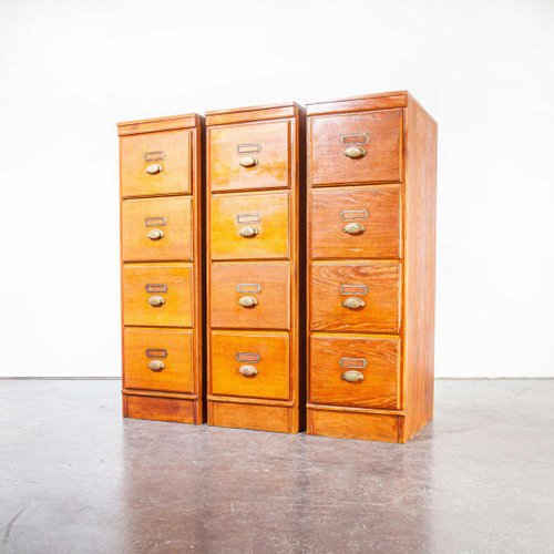 4 Drawer Filing Cabinet Belgium 1930s, Oak File Cabinet 4 Drawer