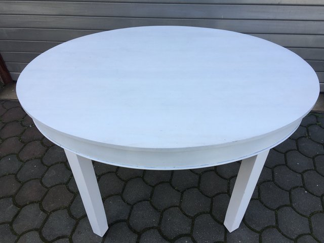 Art Deco White Oval Dining Table, 1940s for sale at Pamono