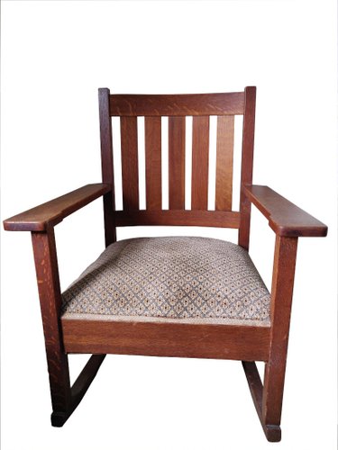 Antique Arts Crafts Rocking Chair By Stickley For Sale At Pamono Antique harden mission oak arts & crafts rocking chair armchair in the gustav stickley style.