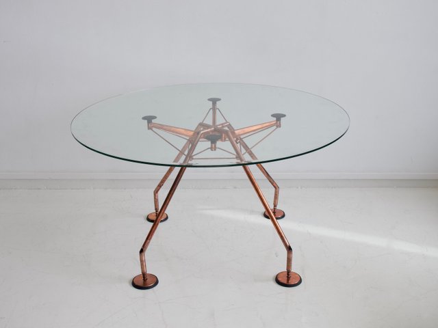 Round Dining Table By Norman Foster For Tecno 1980s At Pamono Round Dining Table By Norman Foster For, Foster Gold Coffee Table With Glass Top