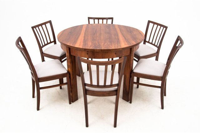Art Deco Dining Table Chairs Set 1940s Set Of 7 Bei Pamono Kaufen