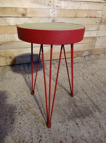 red metal table legs