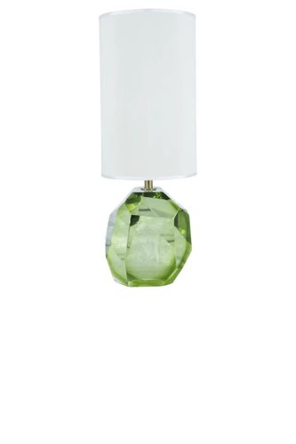 Italian Green Prism Murano Glass Table, Apple Green Table Lamp