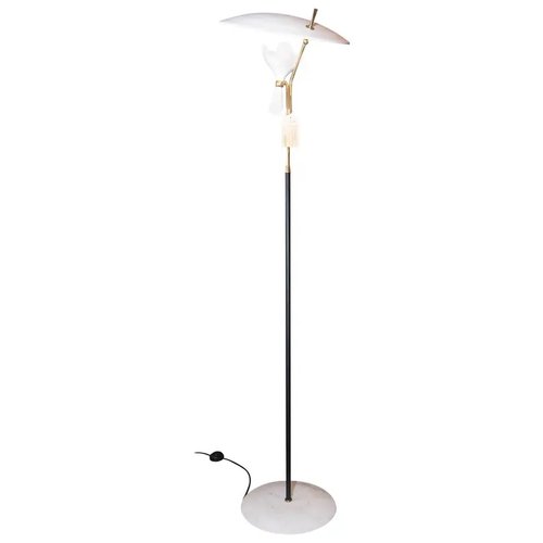 Vintage Italian Floor Lamp With White, Vintage Floor Lamp Marble Base