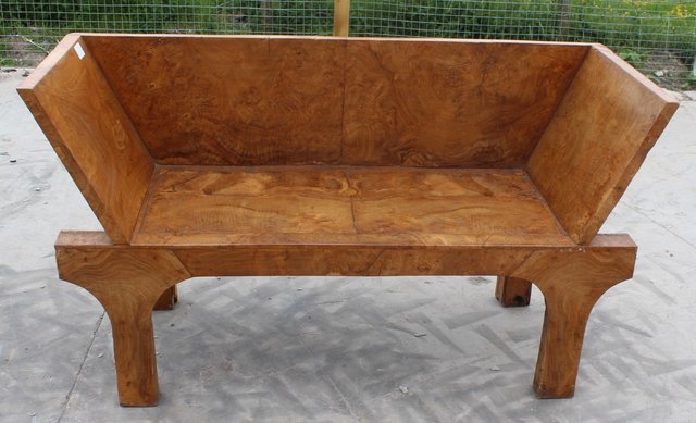Small Solid Burr Walnut Bench 1980s For Sale At Pamono