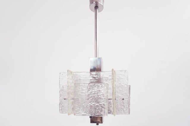 Large Space Age Glass Square Pendant Lamp By Michel Boyer 1960s For Sale At Pamono Peacock blues, greens and turquoise in this glass pendant light have a feather effect that intensifies when lit. pamono
