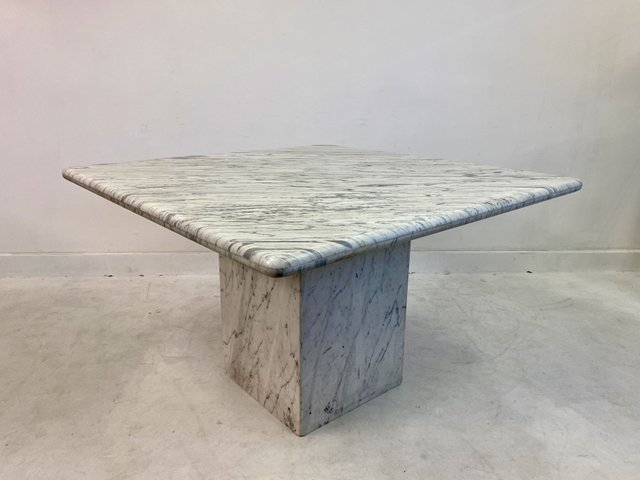 Italian White Square Marble Dining Table 1970s For Sale At Pamono