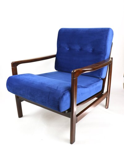 Vintage Blue Armchair By Z Baczyk, Blue Arm Chairs