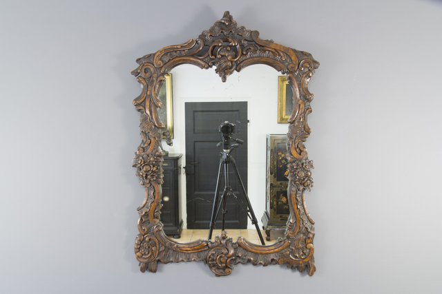 Rococo Style Carved Wood Dark Brown Wall Mirror For At Pamono - Dark Brown Wall Mirror Rococo Style Carved Wood Dark Brown Wall Mirror For At Pamono - Dark Brown Wall Mirror