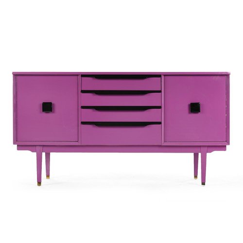 Purple Lacquered Wood Console Table 1960s for sale at Pamono