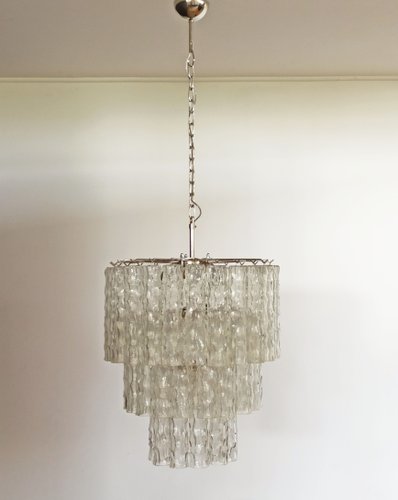 Large 3 Tier Murano Glass Tubular, Crystal Chandelier Replacement Armor