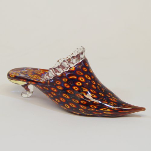 Murano Glass Millefiori Glass Shoe /Slipper :: Paisley Collectables