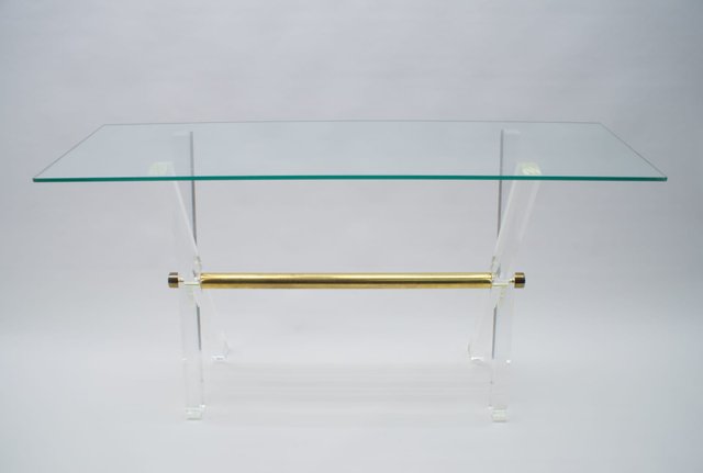 Hollywood Regency Plexiglas Glass And Brass Console Table 1960s For At Pamono - Modern Swirl Clear Or Smoke Glass Coffee Table Hollywood Regency Plexiglas Glass And Brass Console Table 1960s For At Pamono - Modern Swirl Clear Or Smoke Glass Coffee Table