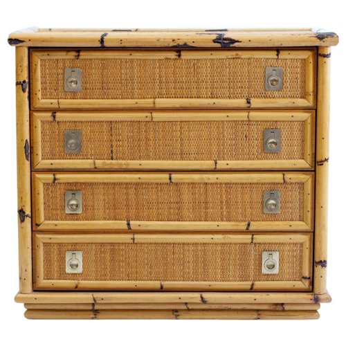 Bamboo And Wicker Dresser From Dal Vera Italy 1960s For Sale At Pamono