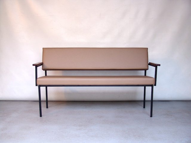 Vintage Beige Vinyl Sofa Bench For At Pamono