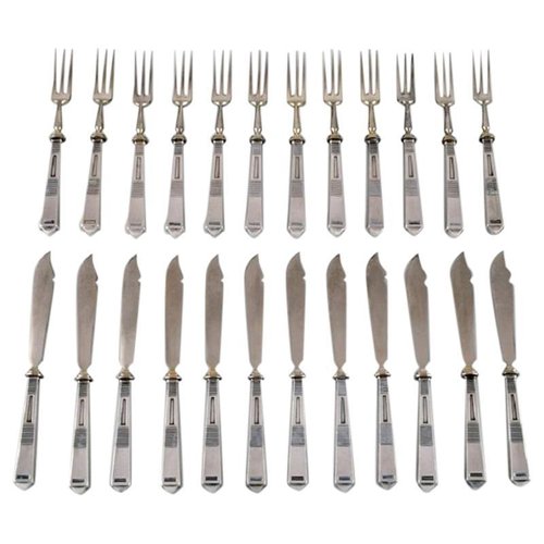 Art Deco Fischbesteck In Silber Von Bremer Silberwarenfabrik Deutschland 24er Set Bei Pamono Kaufen
