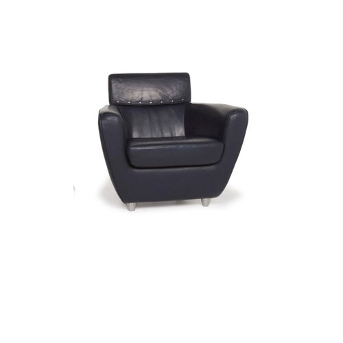 Blue Leather Armchair From Ligne Roset For At Pamono - Blue Leather Armchair Blue Leather Armchair From Ligne Roset For At Pamono - Blue Leather Armchair