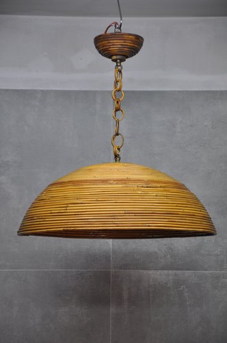 Deckenlampe aus Korbgeflecht, 1960er bei Pamono kaufen