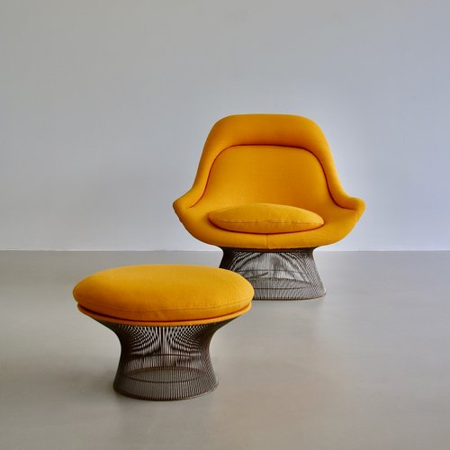 Lounge Chair and Footstool Set by Warren Platner for Knoll Inc. / Knoll
