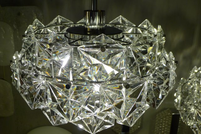 Crystal Glass Prism Chandelier from Kinkeldey, 1960s Crystal Glass Prism Chandelier from Kinkeldey, 1960s