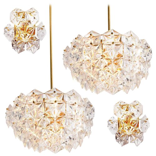 Crystal Glass Prism Chandelier from Kinkeldey, 1960s Crystal Glass Prism Chandelier from Kinkeldey, 1960s
