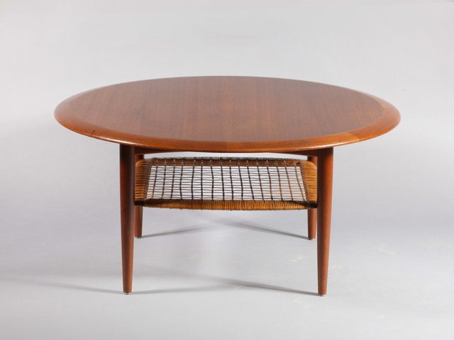 Round Teak Coffee Table By Johannes, Lower Round Coffee Table
