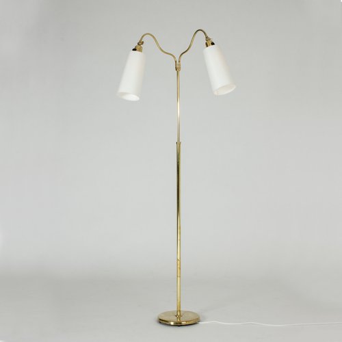 Swedish Modern Brass Floor Lamp 1940s, Modern Brass Floor Lamp