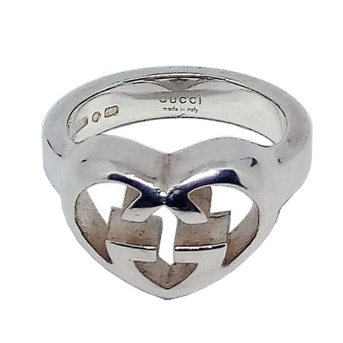 gucci sterling silver heart ring