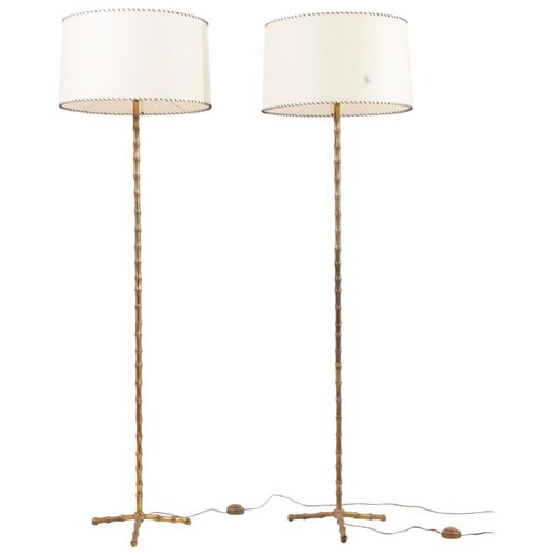Bamboo Floor Lamps From Maison Baguès France 1960s Set Of 2 For Sale At Pamono