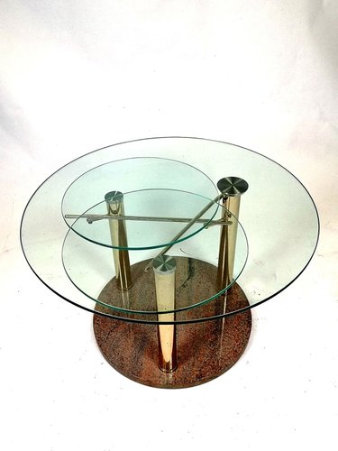 Chrome Plated Adjustable Glass Coffee Table With 3 Shelves On Marble Stand 1970s For At Pamono - Glass Coffee Table Stands Chrome Plated Adjustable Glass Coffee Table With 3 Shelves On Marble Stand 1970s For At Pamono - Glass Coffee Table Stands