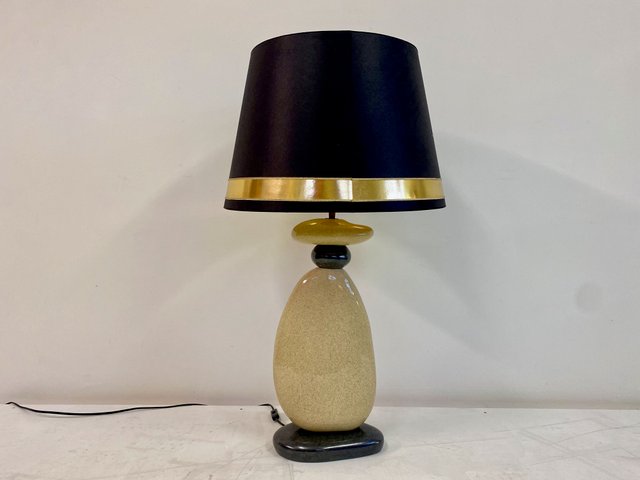Large French Ceramic Pebble Table Lamp Pebble table lamp ceramic François