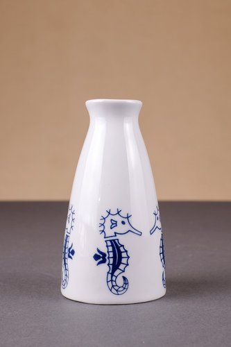 Vase With Seahorse Decoration From Veb Porzellanmanufaktur Wagner Apel 1970s For Sale At Pamono