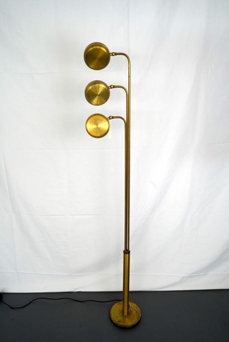 Vintage Italian Brass 3 Arm Floor Lamp, Vintage Mid Century Brass Floor Lamp