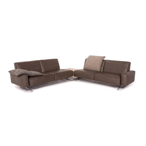 Grey Brown Leather Corner 50 Sofas, Next Day Delivery Leather Corner Sofas