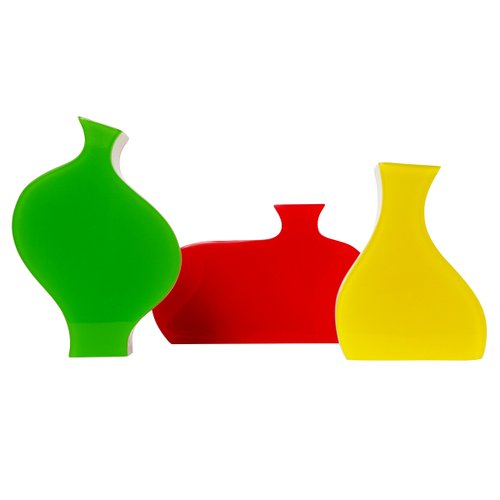 Vintage Colorful Stylized Acrylic Glass Vases from Villeroy & Boch, Set of 3