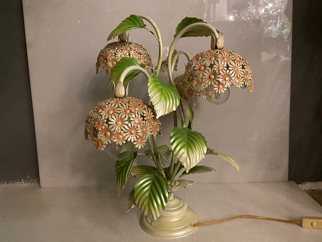 Vintage Flower Table Lamp 1960s For, Flower Table Lamp