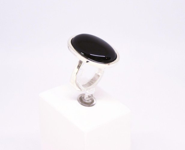 925 Sterling Silver Ring Decorated With Large Black Onyx Stones For Sale At Pamono