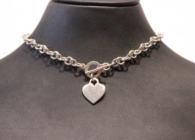 Short Necklace With Heart Shaped Pendant In Sterling Silver For At Pamono - Heart Shaped Pendant With Photos In It