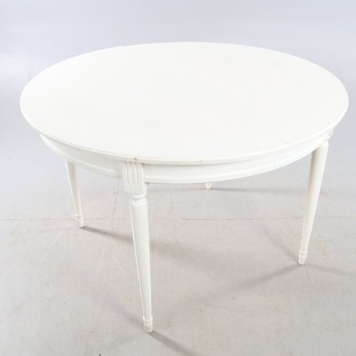 Antique Gustavian White Round Dining Table For At Pamono Antique Gustavian White Round Dining, White Round Table