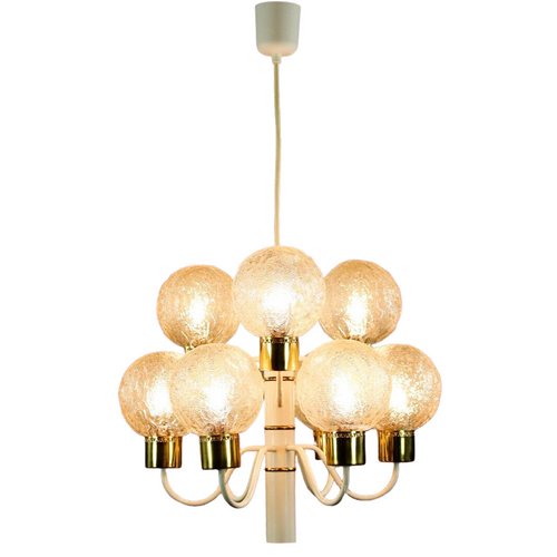 Vintage White Glass Ball Ceiling Lamp 