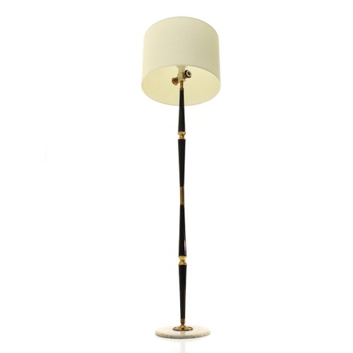 Marble Wood And Brass Floor Lamp With, 4 Foot Floor Lamp