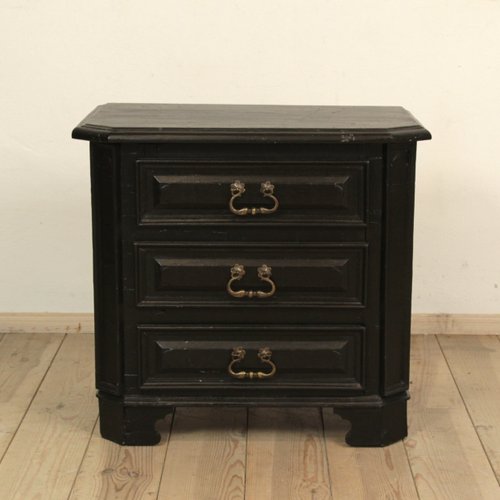 Small Antique Black Lacquered Wooden Chest 1810 For Sale At Pamono