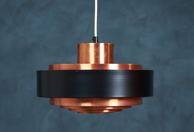 Mid Century Danish Copper Pendant Lamp, Mid Century Ceiling Light Shade