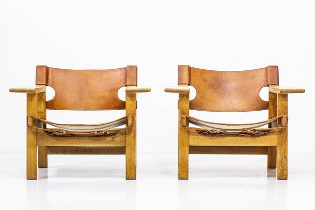 Spanish Chair by Børge Mogensen for Fredericia, Set of 2 Spanish Chair by Børge Mogensen for Fredericia, Set of 2